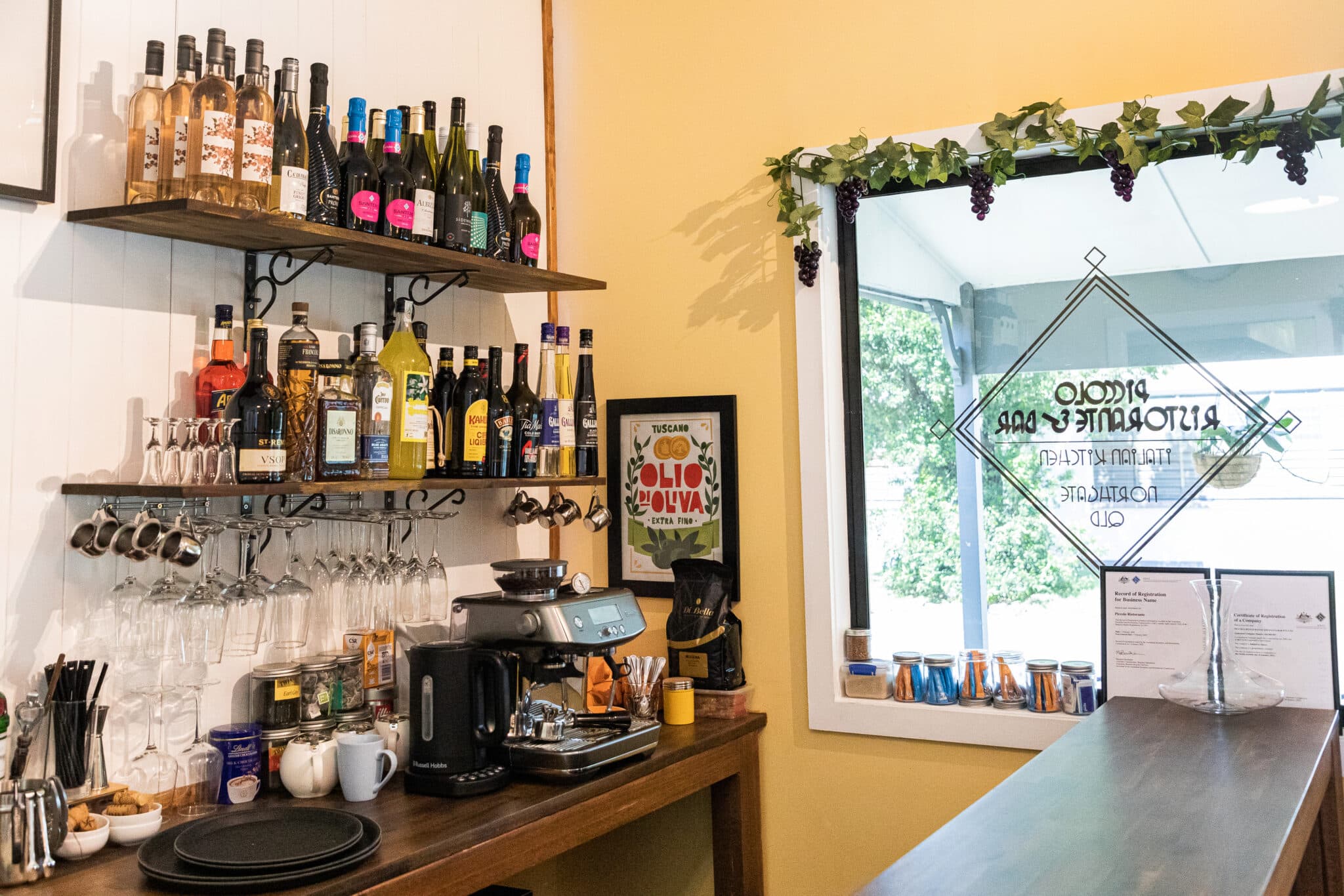 Wine and drinks menu