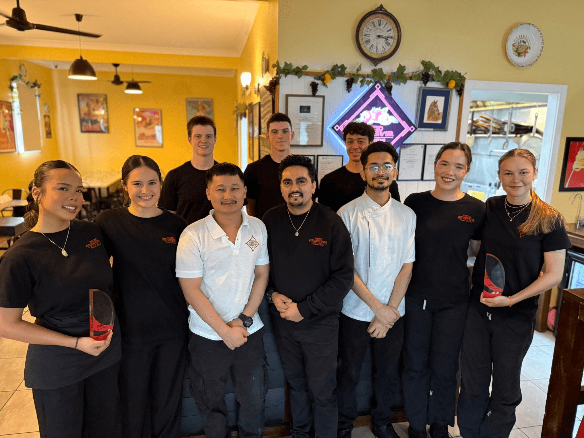 Warm dining atmosphere